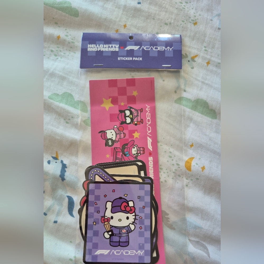 NEW! F1 × Hello kitty Academy Stickers Set